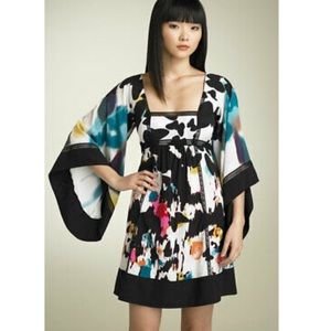 Diane von Furstenberg Leena Traveling Butterfly Silk Kimono Dress
